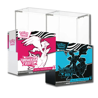 Pokemon TCG: Black Bolt & White Flare - 2 Elite Trainer Boxes + 2 Acrylic Cases Bundle