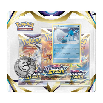 Pokemon TCG Brilliant Stars 3 Booster Packs Glaceon Promo