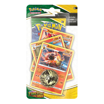 Pokemon TCG Evolving Skies Premium Checklane Blister Emboar