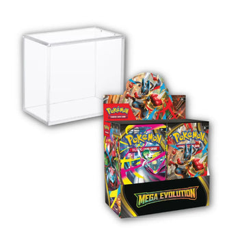 Pokemon TCG Mega Evolution Booster Box Acrylic Display Case Bundle