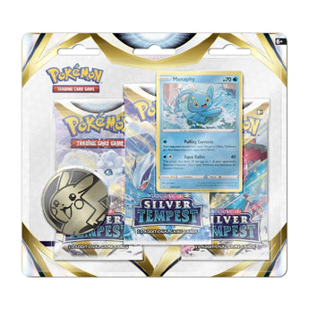 Pokemon TCG Silver Tempest 3 Booster Packs Coin Manaphy Promo Card