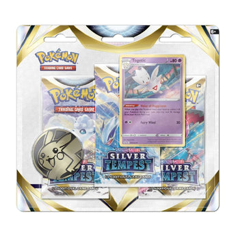 Pokemon TCG Silver Tempest 3 Booster Packs Coin Togetic Promo Card