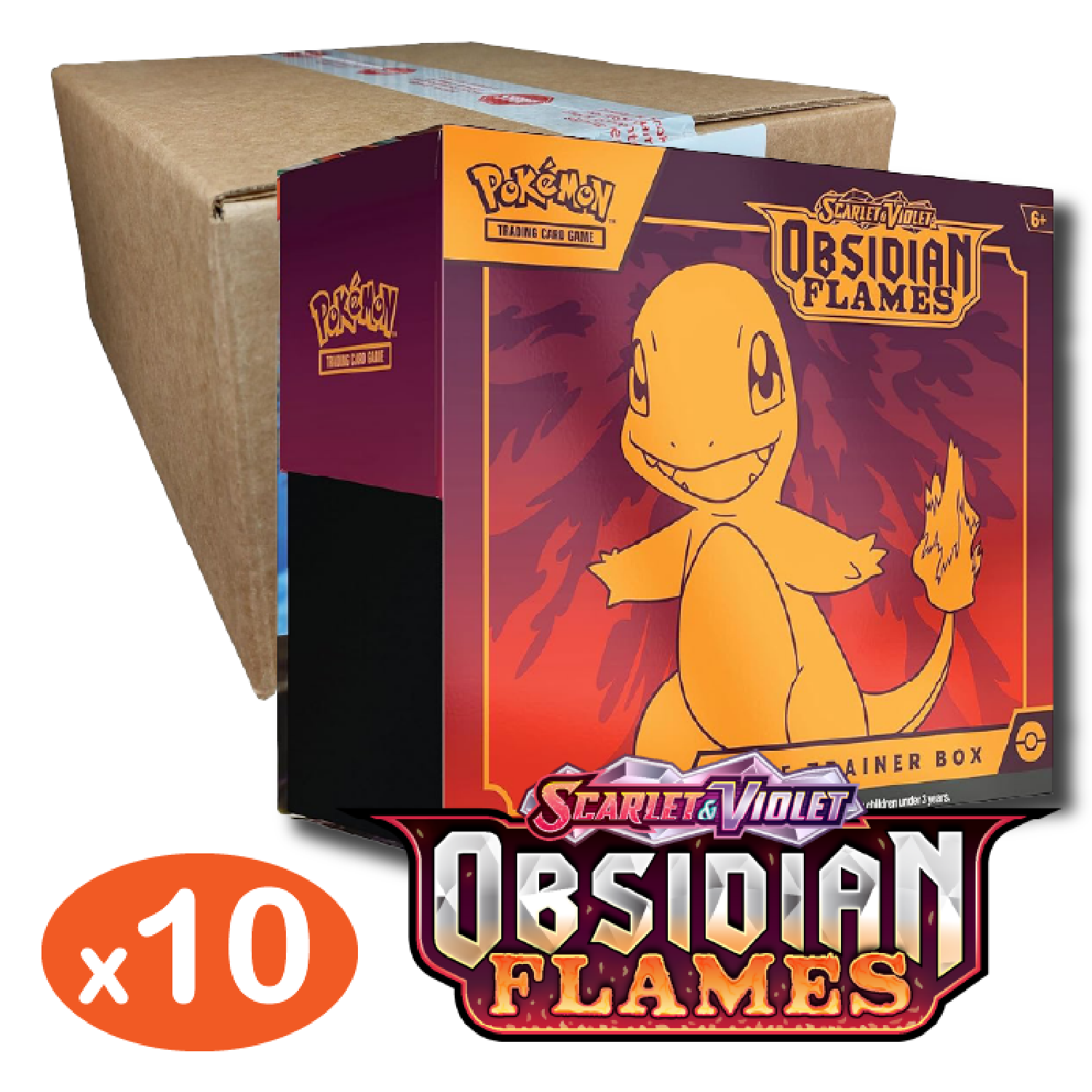 10 Factory-Sealed Obsidian Flames Elite Trainer Box Case – OBSIDIA TCG