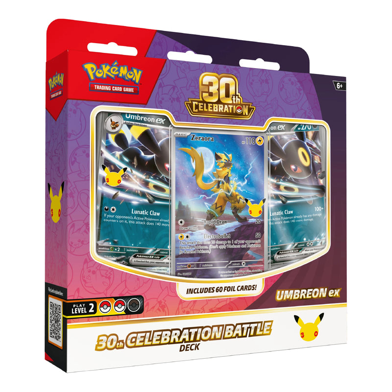 Pokémon trading card game packaging with Umbreon ex card on a white background