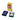 One Piece Card Game set with a yellow and multicolor character box, a navy blue deck cover, and a stack of black and white cards on a white background.