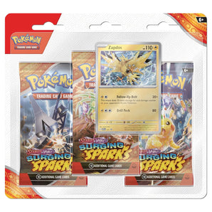 Pokemon TCG Surging Sparks 3 Pack Blister Zapdos Promo