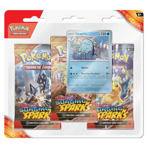 Pokemon Scarlet Violet Surging Sparks 3 Pack Blister Quagsire